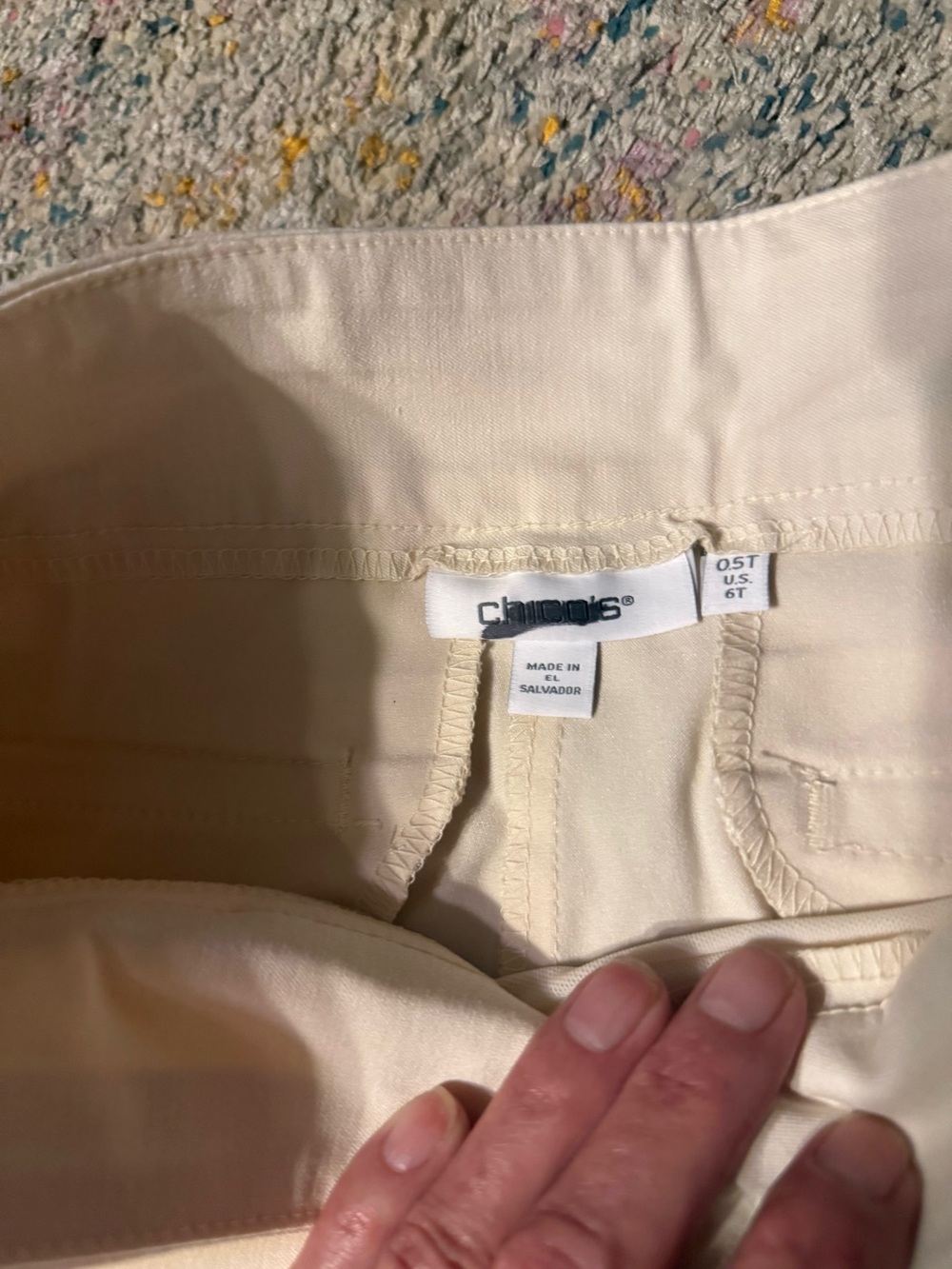 Chico's Cream Wide-Leg Trousers 6T - Picture 4 of 6